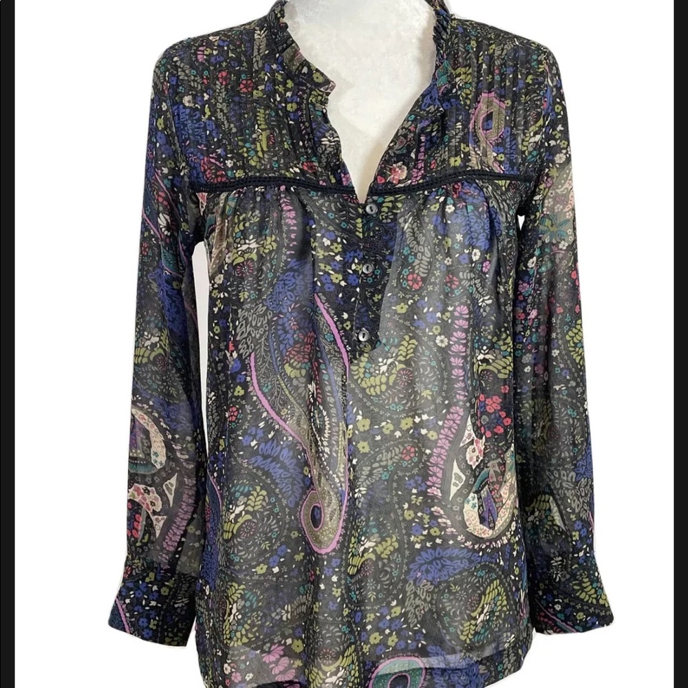 NWT Anthropologie Dolan floral boho blouse size small long sleeve